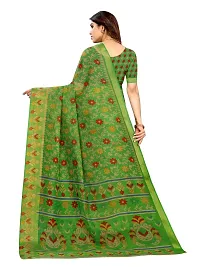 JULEE Women's Cotton Printed Saree Maitri Green-thumb1
