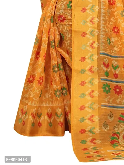 JULEE Women's Cotton Printed Saree Maitri Yellow-thumb4