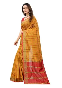 JULEE Women's Cotton Silk Checkered Saree Forever Yellow-thumb2