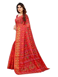 JULEE Women's Cotton Printed Saree Maitri Red-thumb3