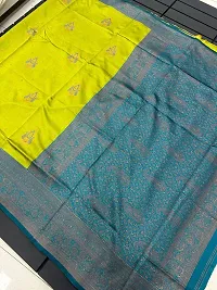 Stylish Art Silk Yellow Woven Design Saree with Blouse Piece For Women-thumb2