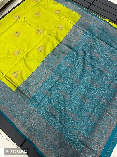 Stylish Art Silk Yellow Woven Design Saree with Blouse Piece For Women-thumb3