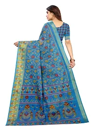 JULEE Women's Cotton Printed Saree Maitri Sky-thumb1