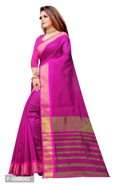 JULEE Women's Cotton Silk Woven Saree Mastani Weaving Pink-thumb3