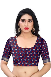 JULEE Women's Cotton Printed Saree Maitri Navy-thumb4