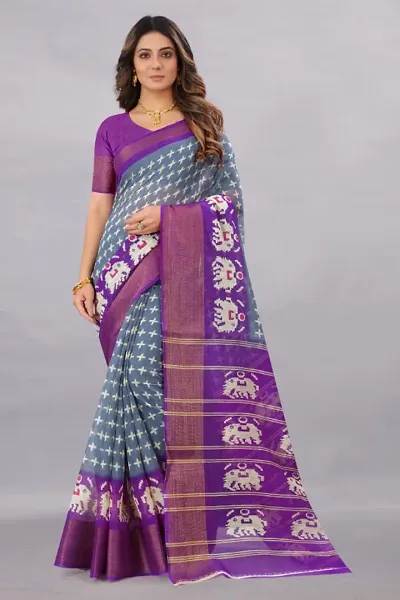 Trending Printed Cotton Sarees With Blouse Piece