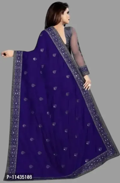 Julee Womens Vichitra Silk Half  Half Embroidered Saree-thumb4