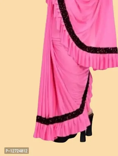 Womens Ready to Wear Lycra Squence Embroidered Saree-thumb4