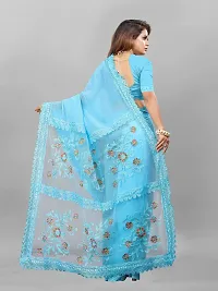 Womens Georgette Embroidered Saree-thumb4