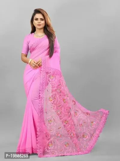 Womens Georgette Embroidered Saree