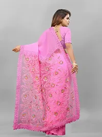 Womens Georgette Embroidered Saree-thumb2