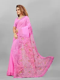 Womens Georgette Embroidered Saree-thumb3
