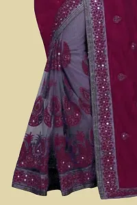 Classic Silk Blend Embroidered Saree with Blouse piece-thumb2