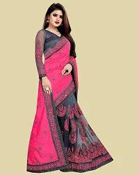 Classic Silk Blend Embroidered Saree with Blouse piece-thumb3