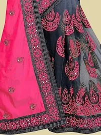 Classic Silk Blend Embroidered Saree with Blouse piece-thumb2