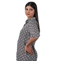 Stylish Women Casual Half Sleeve Printed Cotton Shirt-thumb2