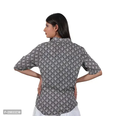 Stylish Women Casual Half Sleeve Printed Cotton Shirt-thumb4