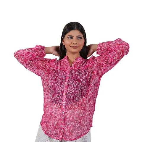 Stylish Women Casual Full Sleeve Printed Shirt