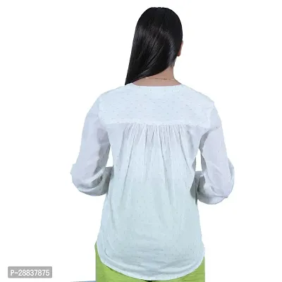 Stylish Women Casual Cuffed Sleeve Regular Fit Cotton Shirt-thumb3