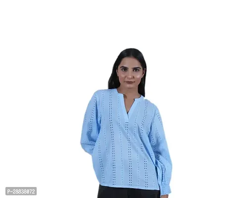 Stylish Women Casual V Neck Full Sleeve Cotton Top