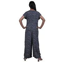 women's casual half sleeve v neck printed Jumpsuit-thumb2