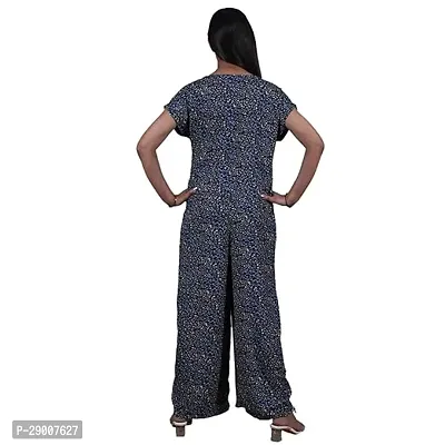women's casual half sleeve v neck printed Jumpsuit-thumb3