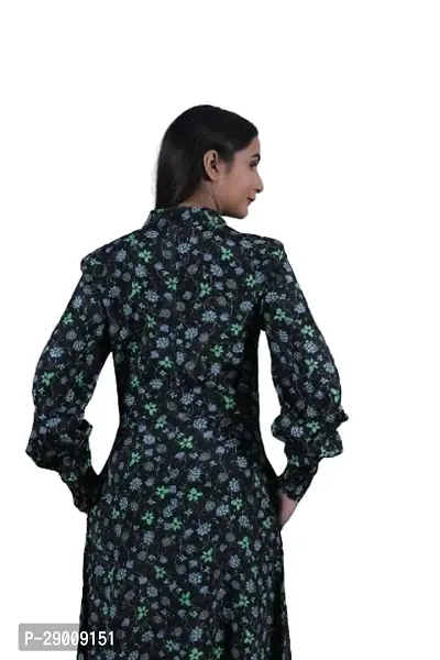 Women's Casual Floral Printed Full Sleeve Maxi Dress-thumb2