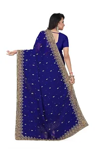 Heavy Embroidery blue saree-thumb1