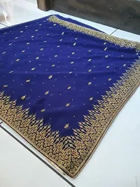 Heavy Embroidery blue saree-thumb2