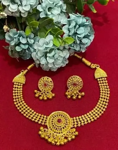 Gold Plated Alloy Choker Jewellery Sets