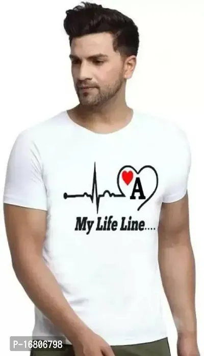 Reliable White Cotton Blend Printed Round Neck Tees For Men-thumb0