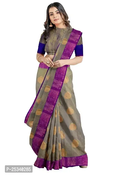 Stylish Banarasi Silk Zari Woven Design Saree with Blouse Piece