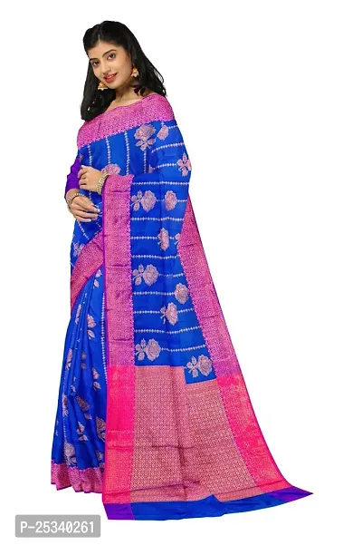 Stylish Banarasi Silk Zari Woven Design Saree with Blouse Piece