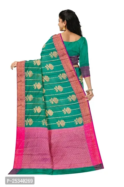 Stylish Banarasi Silk Zari Woven Design Saree with Blouse Piece-thumb3