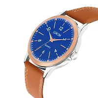 LOREM Stylish Synthetic Leather Blue Dial Round Watch For Men-LR95-thumb3
