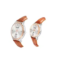 LOREM Combo Of Stylish Synthetic Leather White Dial Round Watches For Couple-LR97-LR344-thumb2