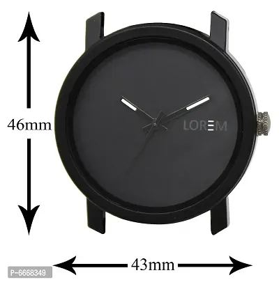 Stylish Synthetic Leather Black Round Casual Watch For Men-thumb4