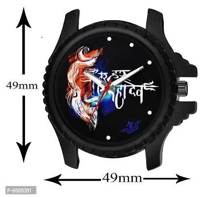 Stylish Synthetic Leather Blue Round Casual Watch For Men-thumb4