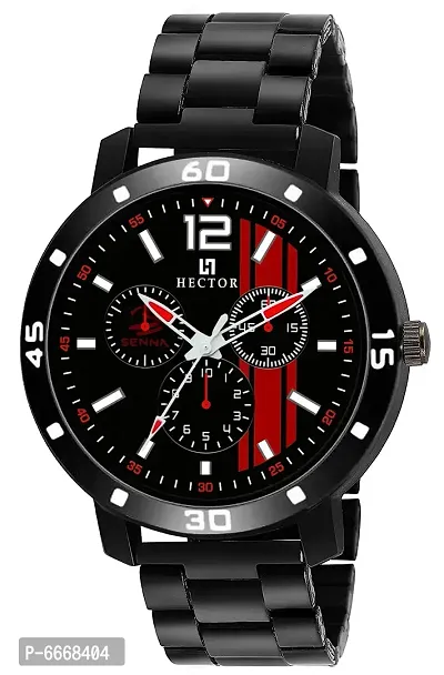 Stylish Black Stainless Steel Analog Watch For Men