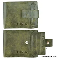 Stylish Olive Textured Artificial Leather Wallet For Men(7 Card Slots)-thumb1