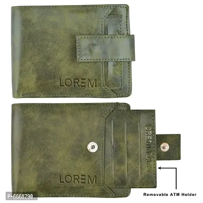 Stylish Olive Textured Artificial Leather Wallet For Men(7 Card Slots)-thumb2
