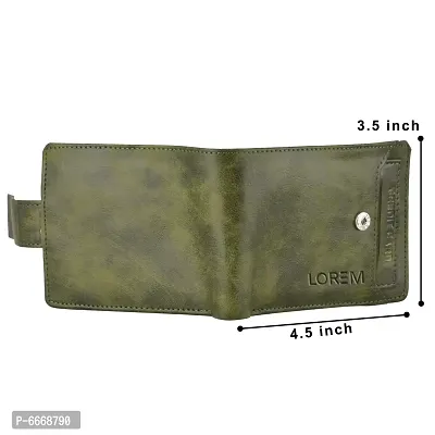 Stylish Olive Textured Artificial Leather Wallet For Men(7 Card Slots)-thumb4