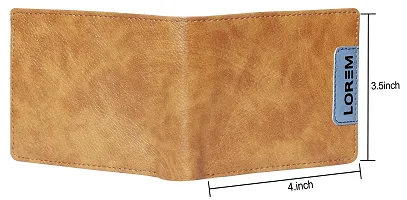 Stylish Tan Textured Artificial Leather Wallet For Men(3 Card Slots)-thumb3