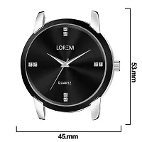 LOREM Stylish Synthetic Leather Black Dial Round Watch For Men-LR96-thumb4