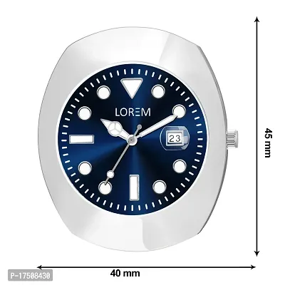 LOREM Slim Blue Dial Silver Stainless Steel Mesh Strap Premium Analog Watch For Men-LR142-thumb4
