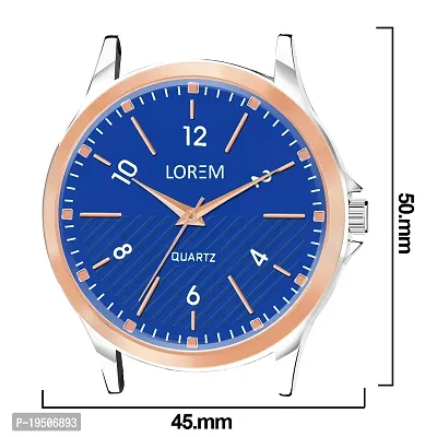 LOREM Stylish Synthetic Leather Blue Dial Round Watch For Men-LR95-thumb5