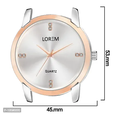 LOREM Stylish Synthetic Leather White Dial Round Watch For Men-LR97-thumb5