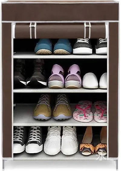 Home Storage Multipurpose 4 Shelves Folding Shoe Rack