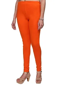 AR fashion Women's Regular Fit Churidar Leggings Orange-thumb3