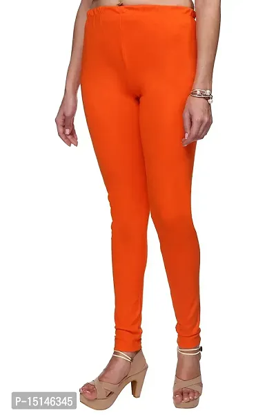 AR fashion Women's Regular Fit Churidar Leggings Orange-thumb4